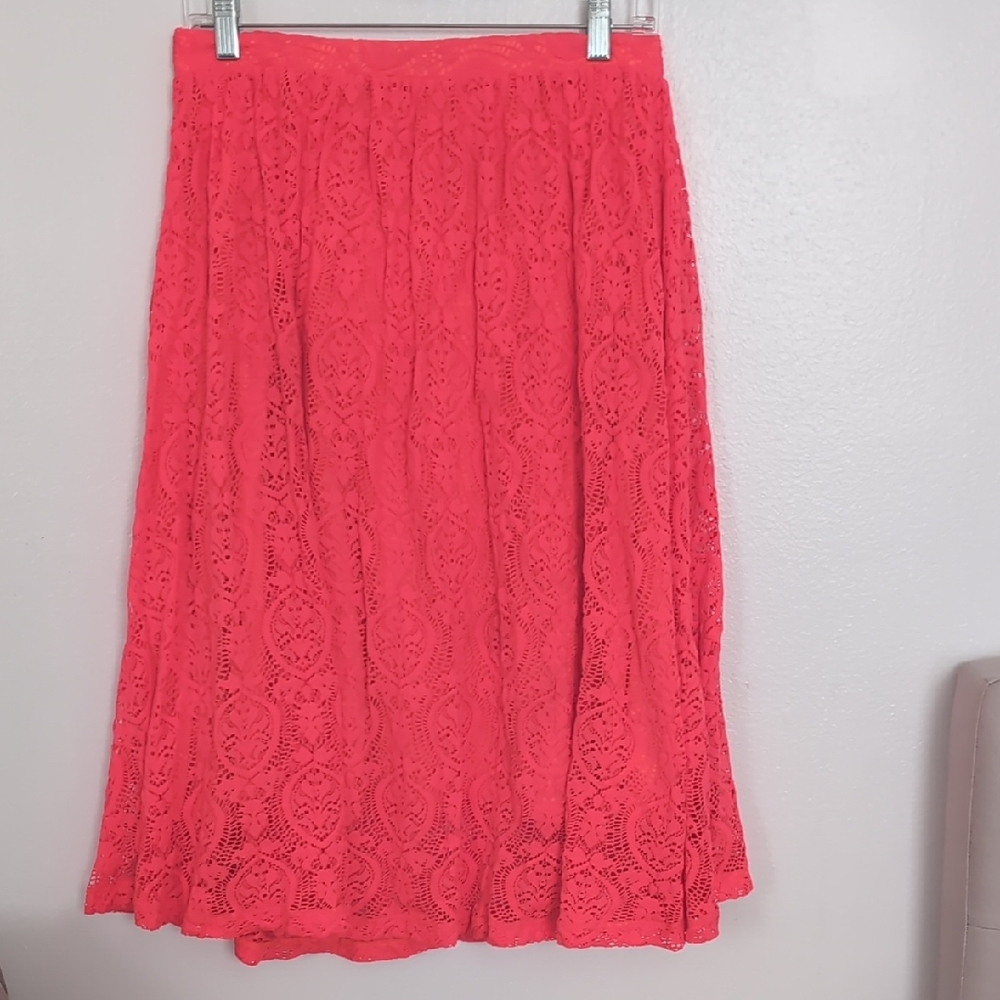 ASOS Vibrant Lace Midi Skirt - Red